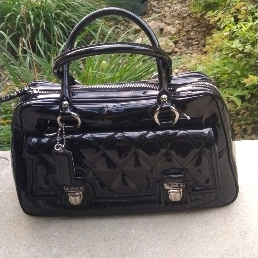 Coach Poppy Liquid Gloss Pushlock Satchel Vintage Quiet Luxury